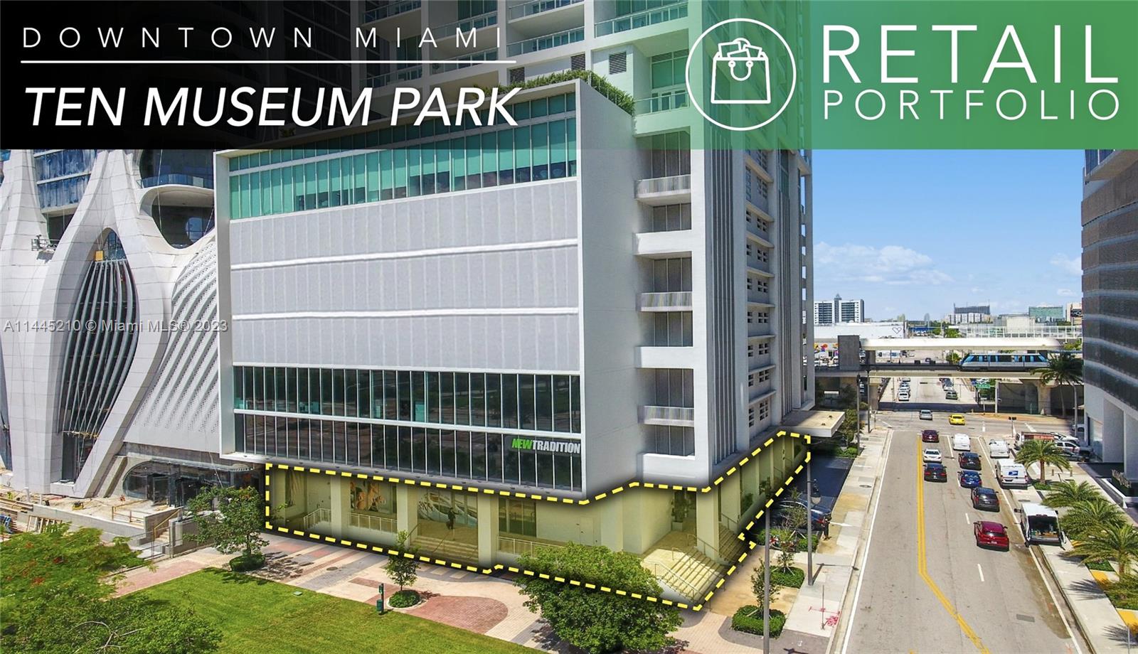 THE OFFERING: Chariff Realty Group is pleased to offer an unprecedented opportunity to acquire the ground floor retail spaces at Ten Museum Park, Miami’s newest and most exciting mixed use building in Downtown Miami.
*However, the 200 residential units (“Residential lot”) are not part of this offering.
The new Museum Park Miami formerly known as Bicentennial Park, is located directly across the street from Ten Museum Park. Museum Park is set to house the Science Center of the Americas and the Miami Art Museum with architecturally significant structures and green space of landscape and lawns.