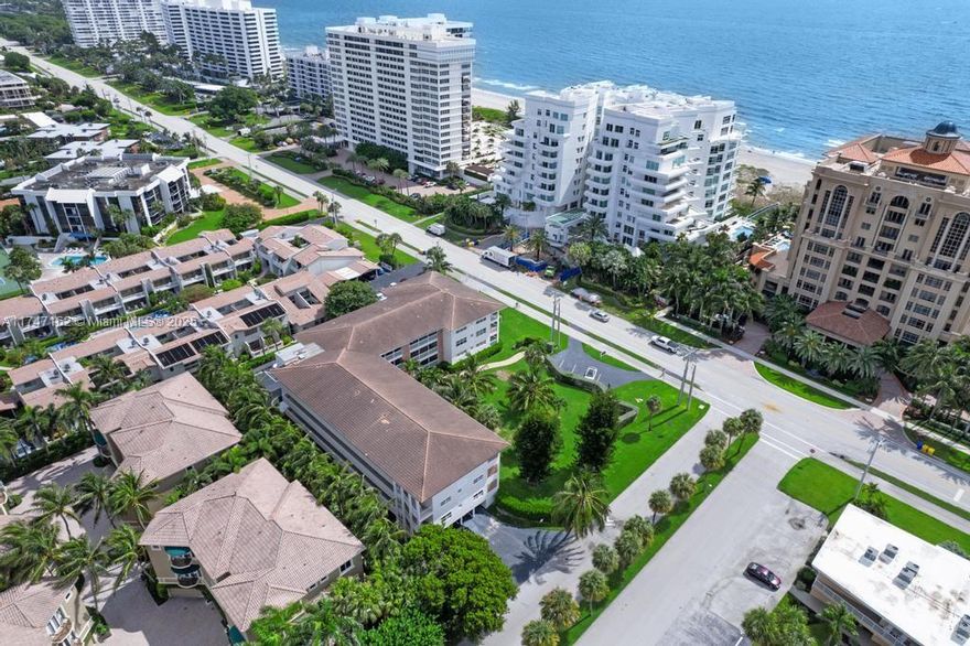 Location, location, location! Oceanside condo with fantastic walkway to the beach! South of Boca Raton nestled between a quiet residential area & the ocean. Grab your chair & umbrella and enjoy the peaceful feeling of the white sand private beach & turquoise waters of the Atlantic Ocean! Walk or bike to the nearby shops, restaurants, turtle nesting beach or to the Deerfield Pier where all the action is! Come and visit this 2/2 condo, with a balcony overviewing the lushly landscaped courtyards & fountain area, SS appliances, central AC, ceramic & new laminate floors, walk-in closet and high impact sliding doors. Upgraded bathrooms. Pets ok up to 20 lbs, covered parking. Extra storage area. Laundry area is located on the same floor for your convenience.