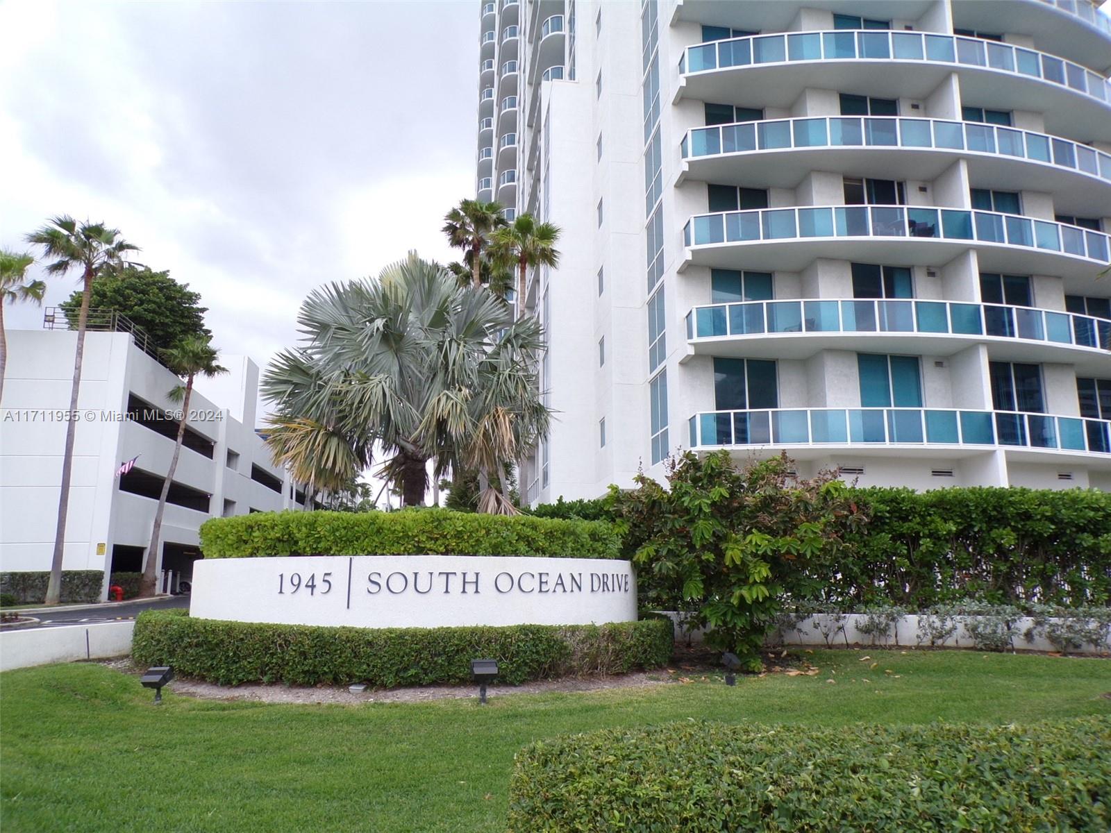 Rental Property at 1945 S Ocean Dr 611, Hallandale Beach, Broward County, Florida - Bedrooms: 1 
Bathrooms: 2  - $2,250 MO.