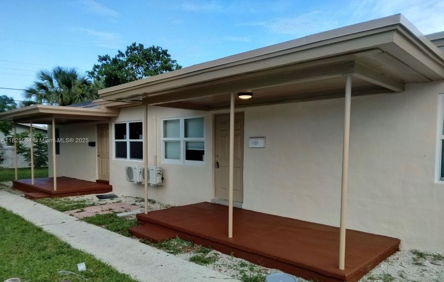 Own this beautiful updated duplex in Fort Lauderdale! Each unit is 2 bedrooms and 1 bathroom, complete with wall unit air conditioning, vinyl floors, and updated kitchen appliances including a stove and refrigerator. The property is features impact windows, upgraded electrical panels, and fleshly painted interior and exterior walls. Both units are currently rented month to month with potential to increase rental income for both units.