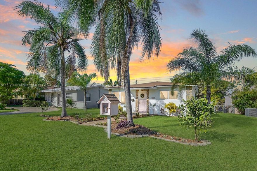 NESTLED IN SOUGHT-AFTER EAST HOLLYWOOD JUST MINUTES TO THE BEACH, THIS MODERN TAKE ON A RETRO INSPIRED HOME MAY BE THE CUTEST HOME YOU WILL EVER SEE. THE 2 BEDROOM - 1.5 BATH LICENSED AIRB&B EXUDES STYLE FROM THE MODERN STACKED STONE AND SMOOTH STUCCO EXTERIOR PERFECTLY MELDED W/ BRIGHT PASTELS, WOOD PLANK CEILINGS, & DESIGNER TOUCHES ON THE INTERIOR. WHIMSICAL IS THE THEME THROUGHOUT FROM MURALS TO THE MOST STYLISH FIXTURES. JAW DROPPING KITCHEN SHOWCASES MODERN TWO-TONE CABINETS AND SUBWAY TILE BACKSPLASH ALONGSIDE NEW RETRO STYLE BIG CHILL APPLIANCES. SPACIOUS FENCED YARD PERFECT FOR ENTERTAINING. IMPACT WINDOWS. ROOF 3 YRS OLD. NEW FRONT LOADER WASHER DRYER AND HATER HEATER. PRIVATE ACCESS TO REAR GARAGE. CONVENIENTLY LOCATED MINUTES TO DOWNTOWN HOLLYWOOD, BEACH & RESTAURANTS.