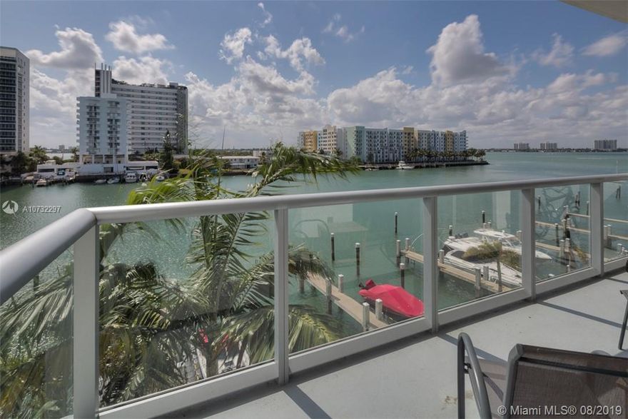 Glorious sunsets and panoramic direct water and city views in this split 2 bedroom 2.5 bath apartment home in a young building.  Resort amenities include pool, cabanas, roof top tennis and basketball courts, state of the art gym & more.  Secure lobby, 24 hour security.  Apartment features chef's kitchen, 10' ceilings, floor to ceiling windows, zoned bedrooms, oversized balcony plus three parking spaces.  Minutes from South Beach, Bal Harbour, Brickell Downtown, and Miami International Airport.  Sited at the end of Harbour Island for additional privacy.   Only 4 units per floor afford maximum privacy.  Marina boat slips available only to homeowners