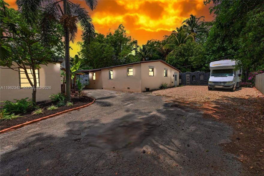 Minutes to Wilton Manors shopping, dining, & more. Move-in ready with beautiful custom finishes & a private, quiet end-of-street location. Offers the perfect blend of style, comfort, & convenience. Adjacent parcels available. Investment Opportunity: THREE SEPARATE BUILDINGS on 1 parcel.BUILDING 1: WAREHOUSE 22’X50’ 1100 sf lower level 577 sf loft with half bath BUILDING 2: Single Family Home 2/1 FURNISHED for Air BnB 753 sf plus laundry, private drive, privately fenced BUILDING 3: Single Family Home 2/1 FURNISHED for Air BnB 1175 sf plus laundry, shed, covered patio, carport, private drive, privately fenced: RV hookups, outdoor shower, private laundry/office area OVERSIZED LOT: 13,803 sf AMPLE PARKING for long vehicles and trailers over 24’