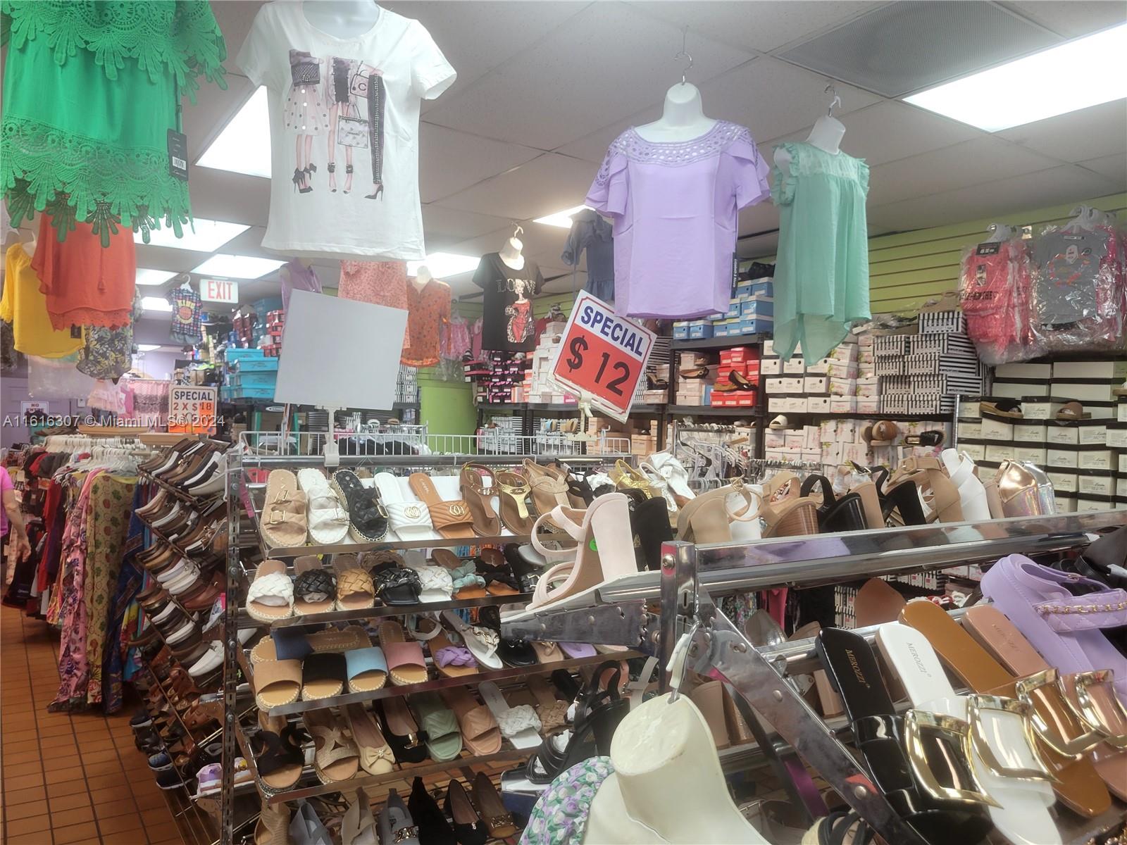 Very profitable business, good clients of more than 26 yrs. located in a good, busy and nice area West of Hialeah, includes an inventory of more than $150,000 in products, many articles of clothing, shoes and much more for children, women and men of all ages. Books are available to be shown when a formal contract is presented. Owner is ready to sell as she wants to retire.