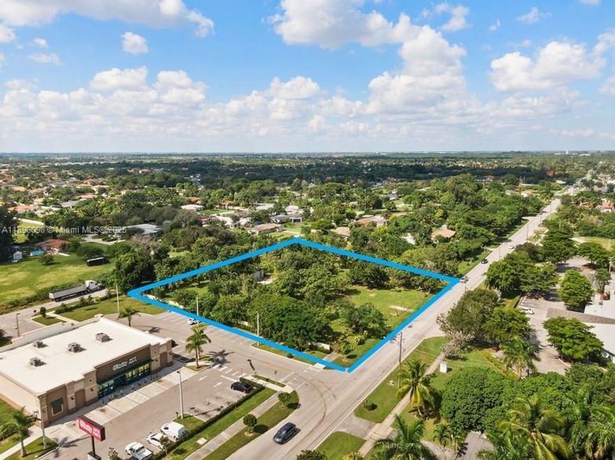 Development opportunity! 2.6 Acres Zoned BU-1A NEIGHBORHOOD BUSINESS DISTRICT* Location, Location, Location! Beautiful square lot with 336' frontage. Next door neighbors: AutoZone, Walgreens, O'Reilly Auto Parts and Quail Roost Charter School; and if it couldn't get any better... 29 min (18.6 mi) via FL-874 N to Miami Int Airport. Perfect site for a Storage Facility, Urgent Care, Tutoring Center or Sport Center.  Another great redevelopment idea may be mixed use residential-affordable housing.
