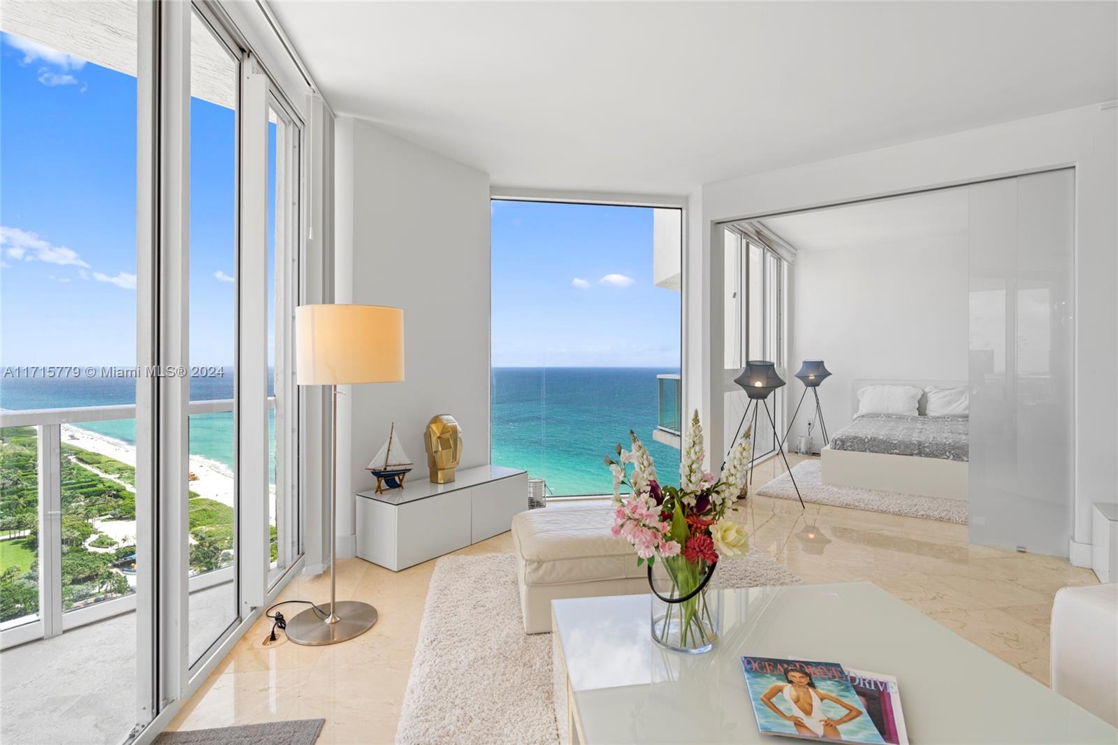 PRICED FOR QUICK SALE Dont miss out -Stunning 180 degree views of Miami Beaches in this penthouse level condo. 2 bedrooms with 2 en-suite bathrooms. Large spacious balcony to take in the sunset and sunrise views and ocean breeze. Amenities include front desk attendant, parking, fitness center, BBQ area, pool and jacuzzi with ocean view. Walking distance to everything you need including groceries, shopping, salon, cafes, and fantastic restaurant at your doorstep. Next to a beautiful park with tennis, volley ball, Padel, and community center.