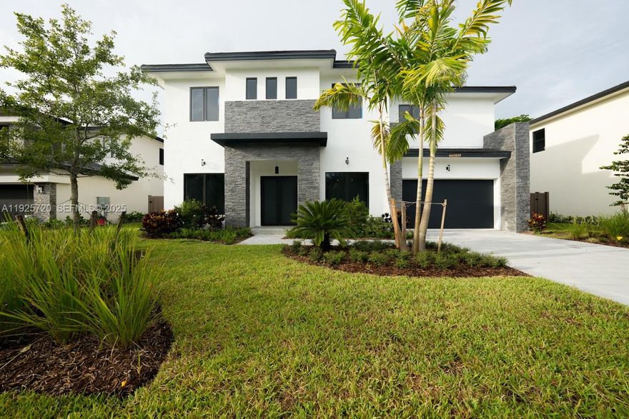 Discover this brand-new construction property at The Oaks of Davie, Community of 12 singles families homes 2car garage, enjoy an open layout w/ample natural light, sophisticated porcelain floor tiles, & impact-resistant doors & windows, this home is perfect for families.Extensive patio with a beautiful pool, 2 story architectural masterpiece is designed with versatility in mind. The expansive floor plan includes a Featuring 5 br & 5 baths, every detail has been thoughtfully designed for family living and entertaining. The spacious living area flows seamlessly into the grand kitchen, breakfast nook, and formal dining room, kitchen is equipped with stainless steel appliances, quartz countertops and abundant cabinet space.