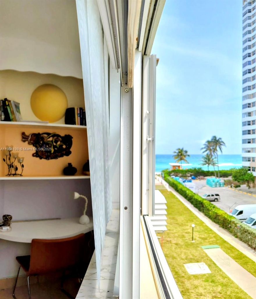 Oceanfront in Hallandale, 1/1 on the 4th (Top) Floor with views of the ocean from your windows! This is oceanfront living just steps from the sand, or, enjoy the ocean breeze on the pool deck. This unit has very low fees, which total $358.00 Per Month (all in). The gated entry leads to parking for your first car, as well as an additional pass for a 2nd/guest vehicle. This 92-unit building is a CO-OP and has a 55+ age restriction while offering a rare opportunity to own a spacious 1-bedroom with 878 sq.ft. (inside) The building sits on a large piece of oceanfront real estate and has no current assessments. It has passed its 40, 50, & 60-year re-cert, which means no big surprises! Easy to see & easy to show. Don't miss out on this special offering, strictly designed for the owner to enjoy!