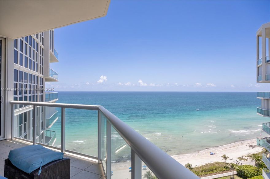 Wake to golden sunrises over the Atlantic and unwind to vivid sunsets dancing across the Intracoastal from this 16th-floor sanctuary at Renaissance on the Ocean. This 3-bed, 2.5-bath residence offers a sweeping wraparound terrace that invites sky, sea, and serenity into your everyday. Enter through your private elevator to discover floor-to-ceiling impact glass, a fluid connection between indoor elegance and coastal air. Two assigned parking spaces add rare convenience. Nestled between Hollywood and Dania Beach, the location offers a tranquil vibe with easy access to waterfront dining and scenic views of passing boats. Indulge in resort-style amenities: 24/7 security, valet, beach service, two pools, tennis courts, a fitness center, sauna, steam room, and on-site café.