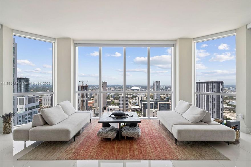 Luxury turnkey 3/3 condo in the heart of Downtown Miami. Fully furnished & ready to call home or rent for income. Enjoy breathtaking sunsets & skyline views from living room with floor to ceiling glass. Upgrades include remodeled kitchen w waterfall countertop, top of the line appliances, updated primary bath, Somfy electric curtains, water filtration system. Entertain friends in the gorgeous modern living space with 2 balconies, then retreat to your primary suite with spa like bath & custom walk in closet. Exclusive amenities include 4 pools, state of the art gym & spa w cold plunge pool, theater, business center & more. Short term rental allowed (30 day min) Perfectly situated next to Waldorf Astoria & steps from Bayfront Park, Worldcenter, Kaseya center, museums, dining & entertainment.