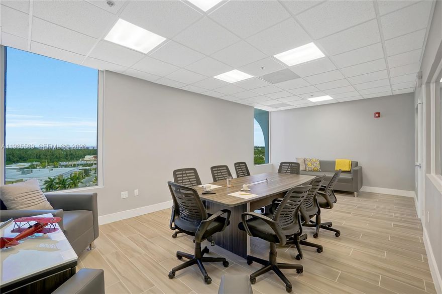 BRAND NEW REMODELED “TURN-KEY” OPEN SPACE OFFICE **Click on Unbranded Virtual Tour Video to see inside ** The BLDG at 12550 Biscayne Blvd | Excellent opportunity to “save time” and “cost on permitting and renovations” | Professional Office Building |This is 1,032 sf ft (100 mts) w/ 6 New Workstations + Meeting Room + New TV + New Sofas + New Table + 8 New Chairs + New Kitchen| Facing North |Views of City Skyline| Bldg maintenance includes all utilities ($895.00), including janitorial 5x per week, FPL, water, valet, and security | One (1) covered RESERVED parking space included + 3 spots they are not assigned (first come first serve)|Bathrooms on every floor|Complimentary valet parking for visitors|Great & Central Location in North Miami | 2.9 miles from 95 hwy and Bal Harbor Shops