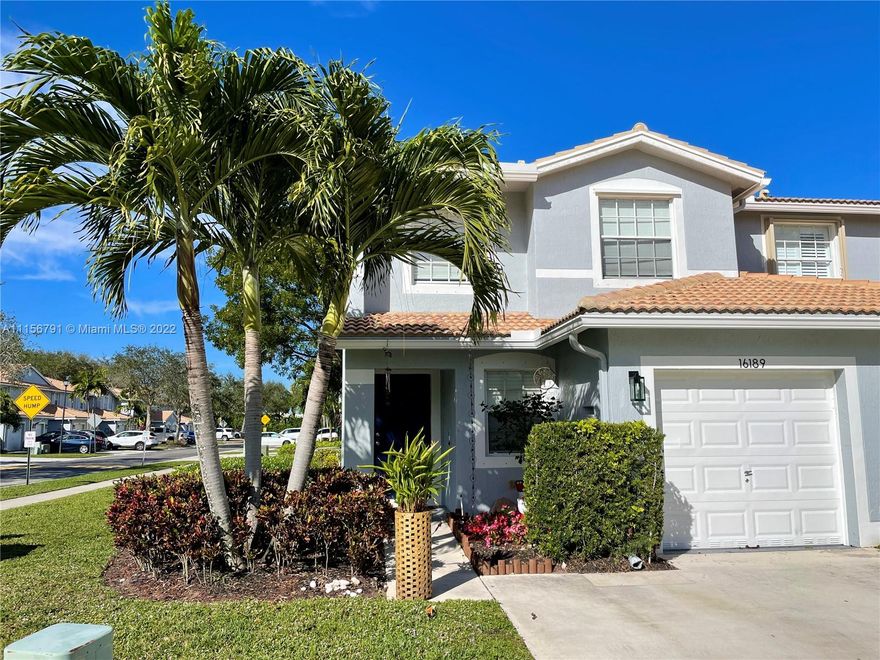 RARELY AVAILABLE BIGGEST TOWNHOME 1608 SQFT, 3 BED, 2.5 BATH, CORNER UNIT, 1 CAR GARAGE IN SIERRA PALMS GATED COMMUNITY. Unit features wood and tile floors,  kitchen with granite counter, Master bedroom walk-in closet, New CARRIER AC compressor and air handler installed in 2021. This property is minutes to shopping, restaurants, FAU University, the Beach, 2  minutes to Delray Medical Center, 10 minutes to the Turnpike , 7 minutes to I-95.  A rated School. Community pool, picnic area, kids playground. No lease 1st year owned. Homeowner Association LOW HOA $200  per month.