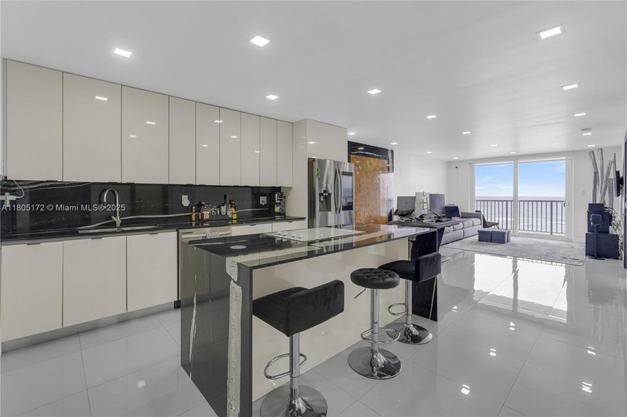 Wake to the Sunrise, In Your Furnished, Ocean Front Modern 1 Bedroom, 1.5 Bath, & Den Condo.
Unobstructed Views From Living Room & Bedroom, Directly On the Hollywood Broadwalk. Enjoy the Salt Air, Warm Breezes On Your Private Patio Overlooking the Sandy Beaches. The Designer Kitchen Has A Huge Granite Island, Den w/Bunk Beds. The Primary Bedroom Has Floor to Ceiling Windows, En Suite Bathroom and Generous Closets. One Block to Surf Shops,
Restaurants and The Intercoastal. One Uncovered Parking Space, Rooftop Pool w/ Card & Activity Room.
Annual Lease Only.