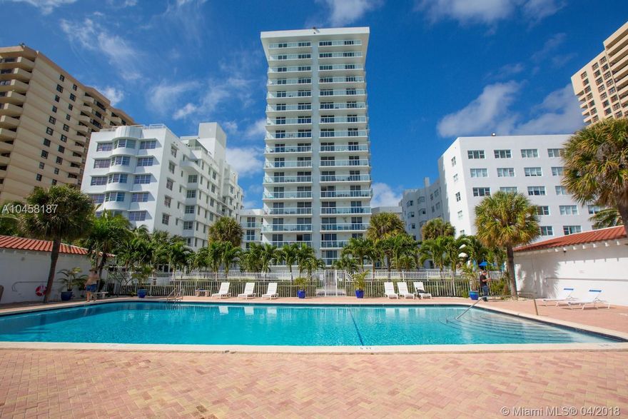 Great Miami Beach rental.  Very large (1045 sq ft), bright, 1 bedroom / 1.5 bathroom condo in an oceanfront building featuring 24 hr security, large heated pool, gym (currently being renovated soon to be opened with new equipment), bike room, and more.  Remodeled with granite counters in kitchen, stainless steel appliances, ceramic tile floors, large balcony with partial ocean and canal view.  Washer/dryer in unit, assigned parking and cable included!  Walk to Lincoln Rd, top rated restaurants, nightlife in South Beach yet live in a quiet building on the ocean!  This won't last, one of the best rentals in Miami Beach.