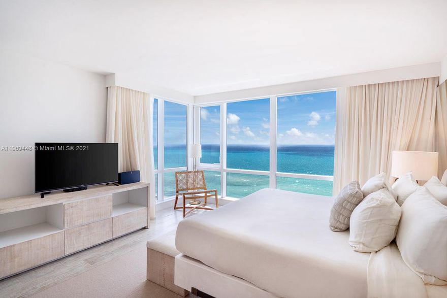 Direct ocean views from the best line at 1 Hotel & Homes,South Beach! 3 bedrooms, 3 bathrooms, this corner unit is immaculately furnished by acclaimed designer, Debora Aguiar! (Hotel Program Available/Nightly Rentals Allowed.) Full kitchen, oversized living room, and bedrooms.Hotel living with private rooftop pool,bar & sand filled lounges.Restaurants serving the finest in organic cuisine.Private resident’s lobby,concierge & chauffeured Audi.600 linear ft. of beachfront,4 pools,14,000 sqft fitness center,Bamford Spa,beach & pool service,valet & more!