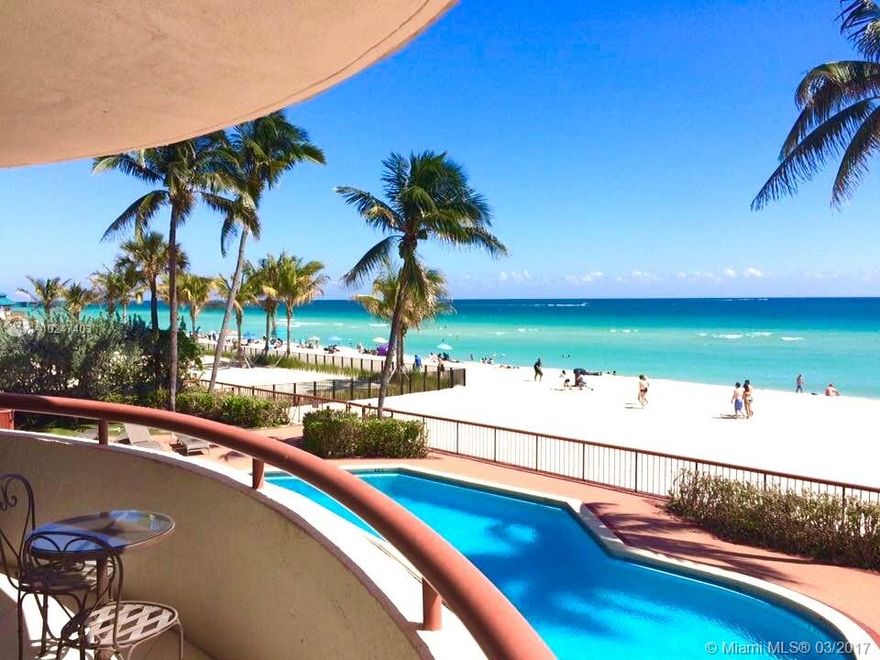 The best views in Sunny Isles Beach. Every room has un-obstructive views: direct ocean, white sand, colorful butterfly garden, leafy Haulover Park, heated pool & Jacuzzi, 270 degrees views from balcony. Modern kitchen with top shelf appliances: Traulsen commercial fridge, Gaggenau E-ranges & oven. White tiles through the floor. Spacious, clean and bright. Pool is quiet and private. 24/7 security. It's vacant and unfurnished. Bring your own style furniture. The best value on the ocean for 2/2. Won't last!