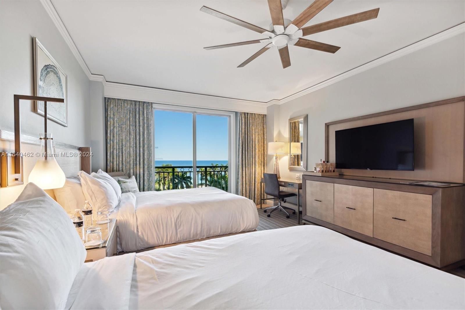 Rare opportunity to own an OCEAN FRONT studio w/a connecting one bedroom suite at The Ritz-Carlton in Key Biscayne. Just a drive away from Miami, this property presents the perfect location for those seeking refined living at one of Key Biscayne's most prestigious addresses. Make this your permanent residence or use it as a luxurious getaway, the option to have the residence staff manage and rent the property in your absence adds an extra layer of flexibility, ensuring a worry-free ownership experience while generating revenue. Wake up to sweeping ocean views & indulge in a lifestyle where every need is met effortlessly. From concierge services to spa treatments & beachfront dining, the hotel's amenities redefine relaxation. Studio to be purchased with the connecting One bedroom suite.