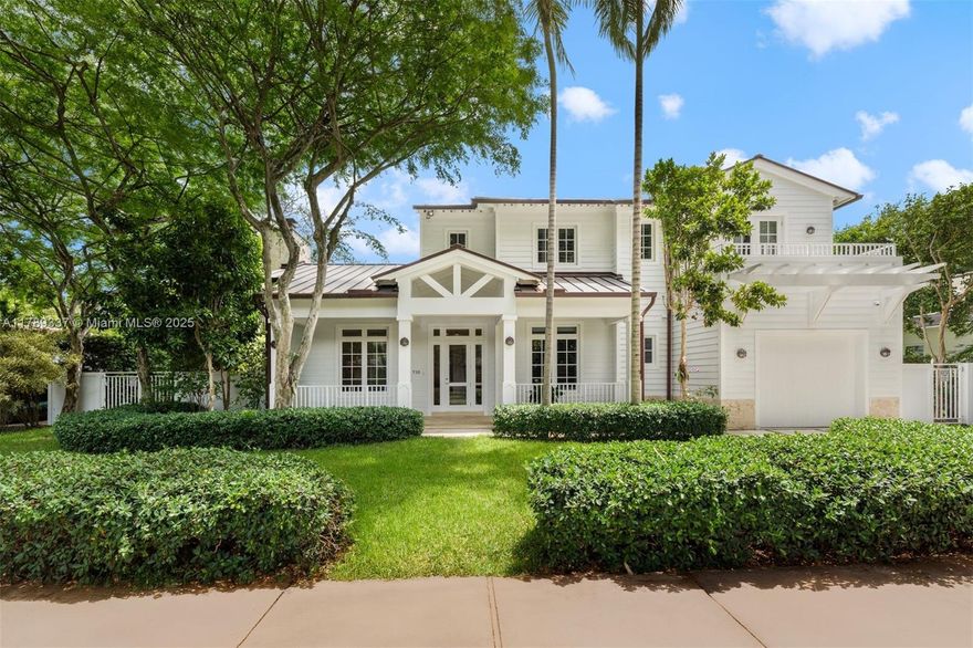 Nestled on a tranquil, tree-lined street in Coral Gables’ prestigious Platinum Triangle, this custom Key West style home blends timeless elegance with modern luxury. Featuring 4 bedrooms, 4.5 baths, and 4,564 total sq ft, it boasts exquisite craftsmanship with a rare copper roof, tray ceilings, millwork, and limestone and wood floors. The kitchen includes Sub Zero, Miele, and Wolf appliances with stainless steel and granite countertops. Outside, enjoy a tropical oasis by Debra Demarco with an infinity saltwater pool and summer kitchen. Additional amenities include CGI impact windows, a generator, and dual laundry rooms. Located in the sought-after Sunset School district with easy access to Coconut Grove and South Miami.