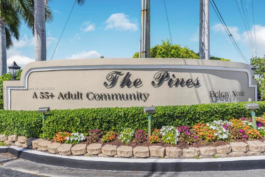 BEAUTIFUL, SPACIOUS  1ST - -FLOOR CORNER UNIT THAT COMES WITH A WASHER & DRYER INSIDE THE UNIT AND STAINLESS-STEEL APPLIANCES. IT IS VERY BRIGHT, CLEAN, WELL-MAINTAINED, AND SPACIOUS, WITH 1,335 SQ FT. PARKING IN FRONT OF THE UNIT. NEWER ROOF FROM 2022. THE GATED COMMUNITY OFFERS A CLUBHOUSE, 2 POOLS, A TENNIS COURT, PICKEL BALL, A GUARD AT THE GATE, AND MORE. CLOSE TO SHOPPING AND DOWNTOWN DELRAY BEACH, WHERE YOU CAN ENJOY GREAT RESTAURANTS AND ENTERTAINMENT—55+ COMMUNITY PER ASSOCIATION.