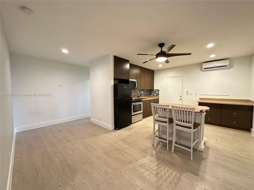 Newly remodeled and spacious 1-Bedroom / 1-Bathroom apartment in Hallandale Beach on the 1st floor. Features beautiful foyer, large kitchen with cooking island, brand new appliances, updated bathroom, plus new flooring and lighting. Handicap accessible, with access to outdoor area in the back. Property has nice private grass / picnic area on site. Water, waste, sewer AND ELECTRIC included! 1 assigning parking space, maintenance and pest control also included in rent. Situated in a perfect location in a quiet community with easy access to parks, beaches, shopping, and dining. Located in a well maintained complex and central to everything such as major highways, parks, schools, malls and beaches!