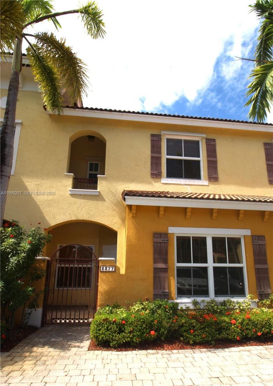 Welcome to this beautifully appointed townhouse in Margate offering 2 bedrooms, 2.5 bathrooms, plus a private office space on the first floor. Designed for modern living, this home features impact windows, generous living areas, and an abundance of natural light. A perfect blend of comfort and functionality in a highly convenient location close to shops, restaurants, and major roadways. Gated community with swimming pool. Currently Rented till January 2027.