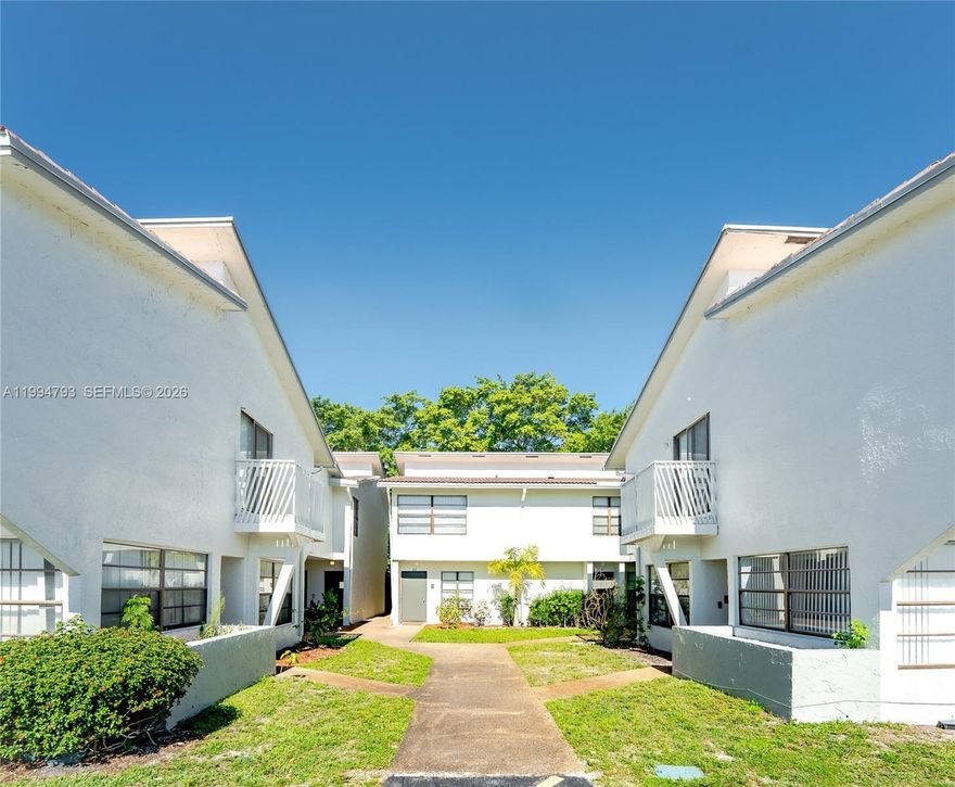 Beautiful townhouse condo in the heart of Coral Springs, perfect for investors or end users! The community passed its 40-year certification in 2020, with no rental restrictions and no special assessments. This bright and inviting 2-story unit features 2 bedrooms and 2.5 bathrooms, filled with natural light and a welcoming atmosphere. 
The first floor offers a convenient half bath, spacious kitchen, and a private backyard patio overlooking the pool,ideal for relaxing or entertaining. Upstairs, you’ll find two generously sized bedrooms, each with its own full bath, plus a charming balcony off the second bedroom.New vinyl flooring throughout the upper level.
Roller window shades all around.New electrical pannel (2026), tankless water heater (2020), new A/C ducts (2021). Located in a quiet, well-maintained, and pet friendly community just minutes from shopping, dining, and major conveniences.Ready to move-in !
Property is sold AS-IS. Financing limited to conventional loans with 20% down or cash only.