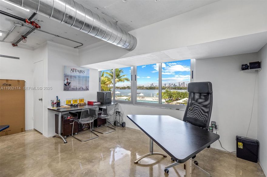 RARELY AVAILABLE PRIVATE OFFICE CONDOS AT MIRADOR NORTH, LOCATED IN THE HEART OF MIAMI BEACH’S SOUGHT-AFTER WEST AVENUE CORRIDOR. EACH OFFICE FEATURES POLISHED CONCRETE FLOORS, EXPOSED A/C DUCTS, AND A CLEAN, MODERN LOFT-STYLE DESIGN THAT FEELS BOTH PROFESSIONAL AND INVITING. LARGE WINDOWS FLOOD THE SPACE WITH NATURAL LIGHT WHILE FRAMING BREATHTAKING, DIRECT VIEWS OF BISCAYNE BAY — A SETTING THAT MAKES THE WORKDAY FEEL CALMER, BRIGHTER, AND MORE INSPIRING. ASSOCIATION DUES INCLUDE A/C AND INTERNET, AND THE SPECIAL ASSESSMENT HAS BEEN PAID IN FULL BY THE SELLER ($31,776). MIRADOR NORTH OFFERS FULL-SERVICE BUILDING AMENITIES INCLUDING A BAY FRONT POOL, JACUZZI, FULLY EQUIPPED GYM, CONVENIENCE STORE, AND CONCIERGE. THE LOCATION IS ONE OF THE BIGGEST DRAWS. STEP OUTSIDE AND YOU’RE WALKING DISTANCE TO TRADER JOE’S, WHOLE FOODS, OLIVER’S BISTRO, JOE & THE JUICE, LINCOLN ROAD, AND SUNSET HARBOUR. FLAMINGO PARK IS JUST A SHORT WALK AWAY WITH A FULL OUTDOOR TRACK, BASKETBALL COURTS, AND GREEN SPACE. BIKE TO OCEAN DRIVE AND THE BEACH IN MINUTES, WITH EASY ACCESS TO DOWNTOWN MIAMI, BRICKELL, AND MIAMI INTERNATIONAL AIRPORT VIA THE MACARTHUR, JULIA TUTTLE, OR VENETIAN CAUSEWAYS.THIS IS THE QUIETER, MORE RESIDENTIAL SIDE OF MIAMI BEACH — WALKABLE, CONVENIENT, AND PERFECTLY POSITIONED FOR A PROFESSIONAL WORKSPACE THAT FEELS GOOD TO WALK INTO EVERY DAY.