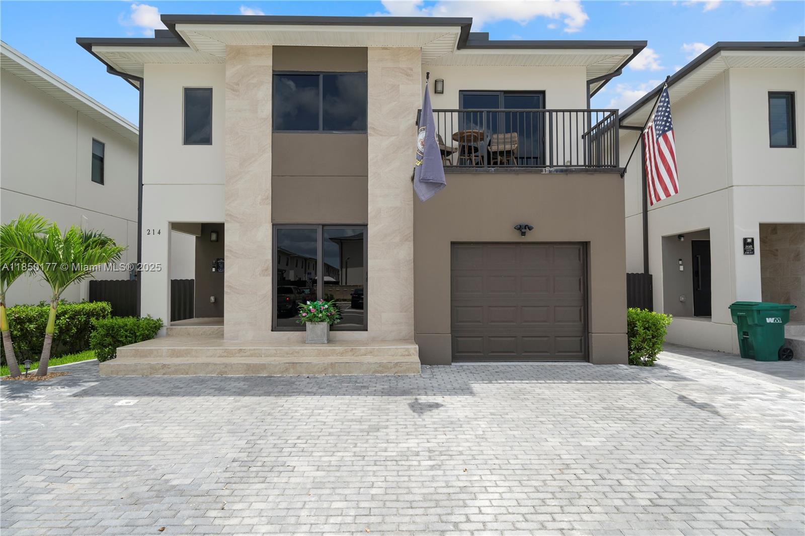 New construction rental with high-end upgrades! This concrete built home includes a full 1/1.5 downstairs, a 4/3 upstairs and space to park 4 cars comfortably on a paved driveway. Interior upgrades: Reverse osmosis water system (water filter), window blinds, window tints, fans in all rooms, and an upgraded front door w/a digital keypad. Exterior upgrades: Large aluminum covered terrace with fans, built-in lighting, synthetic grass, automatic garage door, and tile throughout the front, back, and balcony. No grass, no maintenance! This home is also equipped w/a Brilliant Smart Home Control system, a hard-wired Ring doorbell camera, and impact windows and doors for your complete safety.