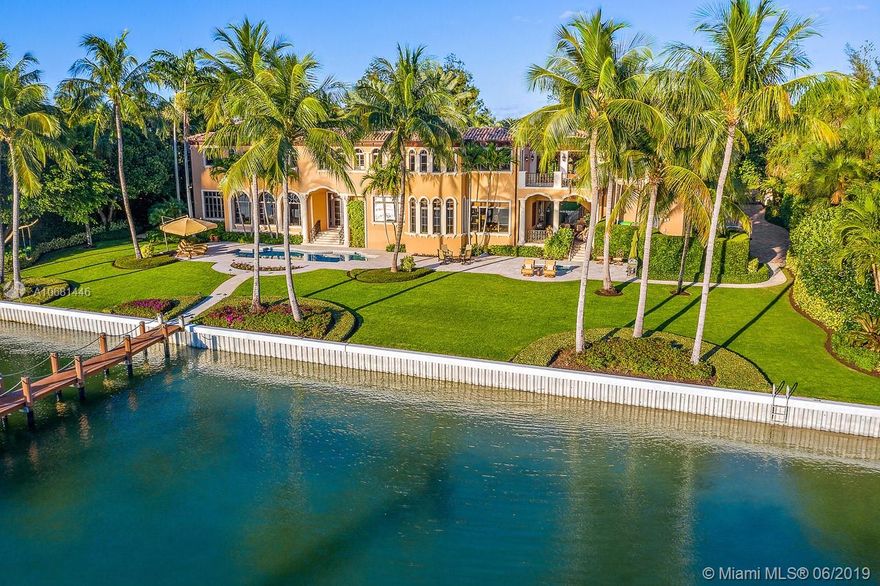 Located on the south end of Jupiter Island, this magnificent and meticulously maintained property offers convenient and quick access to the south bridge. 480 S Beach Road sits on 200' of direct Intracoastal and features wide water views and more than 7600 sq ft of living space. The house was updated in 2011 and includes 6 bedrooms, 8 full bathrooms, 2 half baths, wine cellar, summer kitchen, a guest house, deeded beach access, impact windows and doors and much much more. Surrounded by beautiful lush tropical landscaping. Deep water dockage over 8' and minutes to Jupiter Inlet with no fixed bridges.
