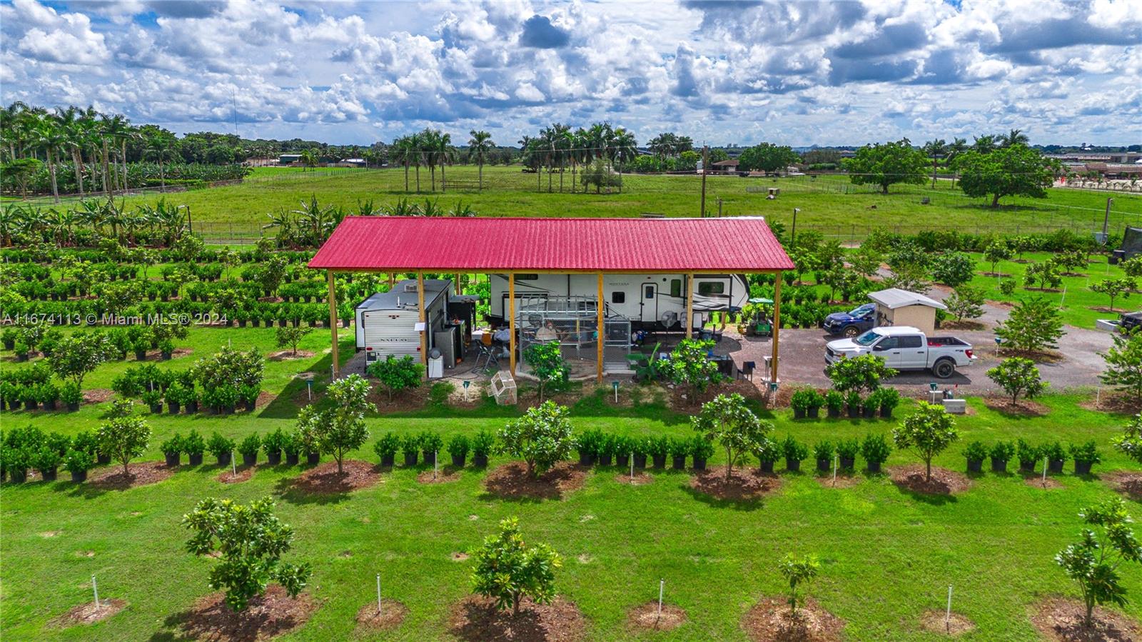 Build your dream home in this Agricultural property, featuring 396 Mamey trees, guava trees, sugar apple trees (Anon), banana trees, and an existing structure, along with electricity and its own meter. The lot is fully fenced and equipped with an automatic irrigation system, providing endless possibilities for farming or building your dream home. The adjacent property at 19011 SW 164 St, Miami, FL, includes an event structure, industrial gas kitchen, separate restrooms, 169 Mamey trees, and 50 Italian Cypress trees. Both properties can be purchased together or separately for $5,000,000. Don’t miss this unique investment opportunity.