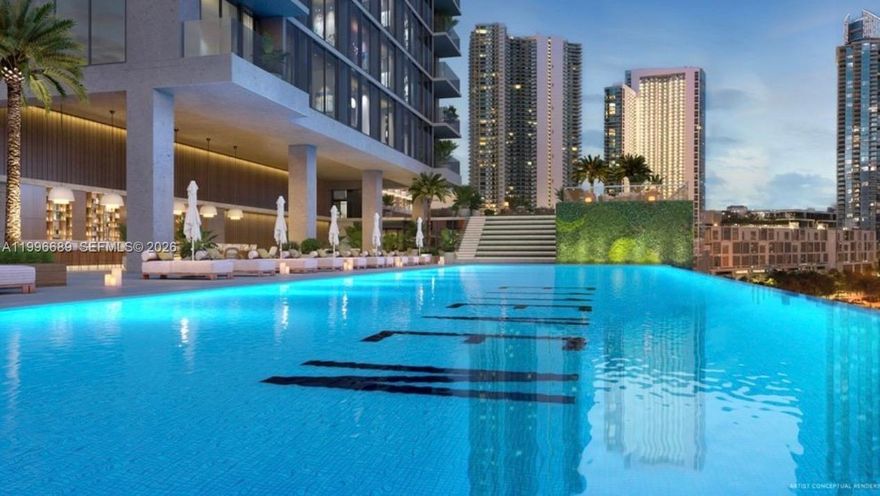 Fully furnished, turnkey unit. Eleven Residences ia a 65-story tower located in Miami’s centrally-located Park West District. Short term. Views of the Miami skyline, Biscayne Bay and Atlantic Ocean. Modern and high design residential lobby space. Common areas featuring museum-quality curated fine art and installations. Casino-Style Sports Lounge featuring expansive LED video wall with stadium style seating. Chopra Spa & Studio mind & body experiences featuring state-of-the-art fitness center, meditation, yoga, and customized treatment service. Club E11EVEN® Bar & Lounge. E11EVEN® Day Club and pool