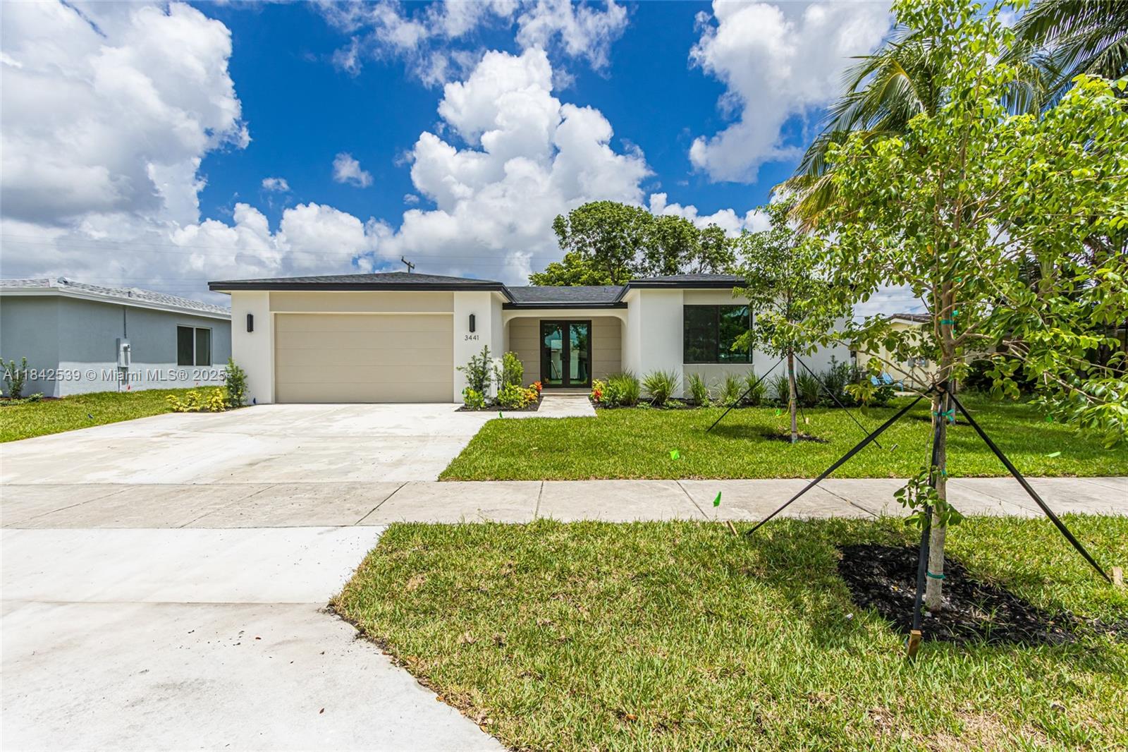 2025 new construction sale of 3 single family homes next to each other. Each home is a 4 bed 3 bath 2 car garage, 1 story home. Features include modern white kitchen, open floor plan, large master bed/bath with custom closet, all tile floor throughout, all impact glass doors and windows, fenced in yard. Sale includes a 1 year builders warranty. All appliances included.