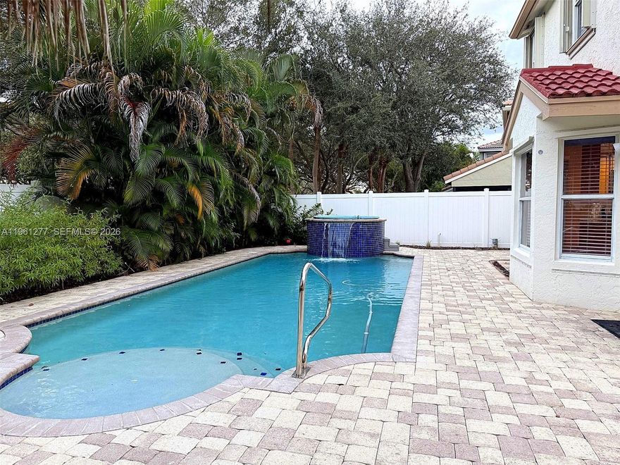 Welcome to your private South Florida retreat—now priced to be the best opportunity in Nautica.
Set on an oversized lot, this home delivers true backyard living with a heated saltwater pool, waterfall, outdoor shower, and tiki hut, offering rare privacy and space to relax or entertain.
Major updates are already done: AC replaced in 2022 and water heater in 2024. The flexible floor plan features 3 bedrooms and 2.5 baths, with an upstairs den converted to a full 4th bedroom and a downstairs office with sliding doors that works perfectly as a guest suite.
The primary suite includes a custom walk-in closet, and a guest bedroom also enjoys it's own walk-in closet. Hurricane shutters plus impact sliders and select windows add peace of mind.
Located in the gated community of Nautica with a low HOA, residents enjoy resort-style amenities including a heated pool, clubhouse, fitness center, tennis, basketball, pickleball, and year-round events.
If you’ve been waiting for value, flexibility, and an incredible outdoor setup, this is the one. Easy to show and ready for its next owner.
