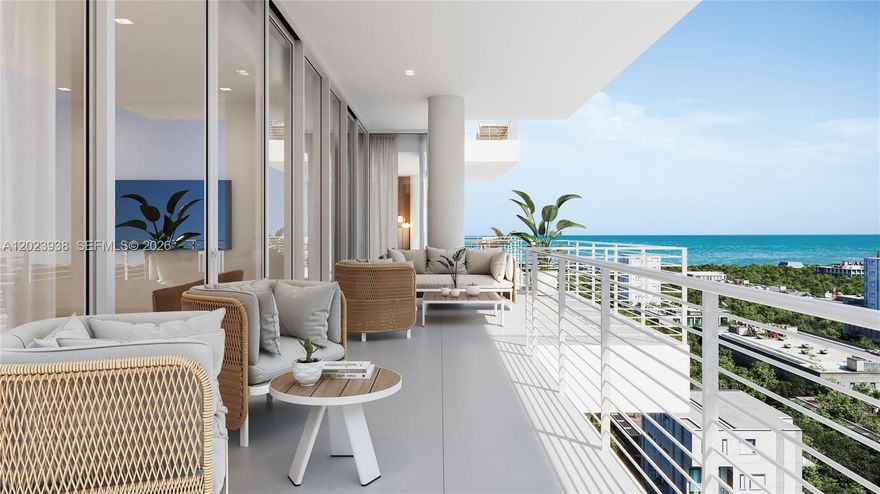 Introducing The Terraces, a boutique collection of only 22 luxury residences in the heart of Fort Lauderdale Beach with a Spring 2026 delivery. Designed for those who value space, privacy, and elevated coastal living, this exclusive new development offers expansive layouts and thoughtfully curated amenities that create a true residential resort experience. Each residence features generous indoor-outdoor living with oversized private terraces, allowing owners to fully embrace the South Florida lifestyle; whether as a primary home or the perfect beach retreat. Residents will enjoy an intimate amenity experience across multiple levels, including a beautifully designed pool and relaxation deck with sunbeds, a state-of-the-art fitness center with lounge, an outdoor terrace, and two summer kitchens ideal for entertaining. With only 22 residences, The Terraces offers a rare opportunity to experience boutique living just moments from the sand, combining the privacy of a small residential building with the luxury finishes and lifestyle amenities expected of a modern coastal residence. Residence 701 represents one of the premier homes in the building. This expansive three bedroom plus den and 3.5 bathroom residence features 2,674 square feet of interior living space, and a large 987 square foot private terrace designed for seamless indoor outdoor living.