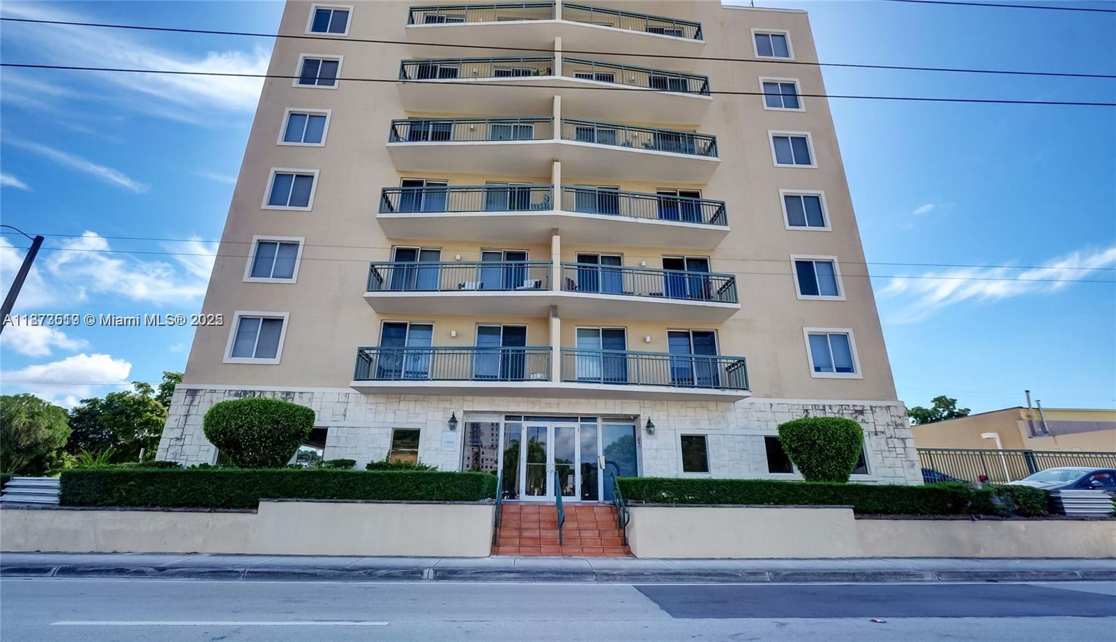 Best location in Miami! Minutes to Coral Gables & Coconut Grove. Perfect home/office. Beautifully updated 2 bedroom 2 baths. Corner unit in boutique Douglas Place Condo with only 38 units. Washer/dryer. Savor your morning coffee in kitchen nook. Elegant large white porcelain floors. Spectacular Sunrise and downtown Miami Skyline views everyday. Relish the spacious open terrace. 1 parking space in secured garage. All appliances 3 yrs old. Amenities: gym, pool, party room. Across from Coral Gables Hospital. Easy access to the best restaurants in Miracle Mile, Shops of Merrick Park, Cocowalk. Short drive to University of Miami, Jackson Hospitals, close to Metro Rail, Coconut Grove, Brickell, Key Biscayne and Miami Beach. Low condo fees. Tenant occupied. Selling "As Is".