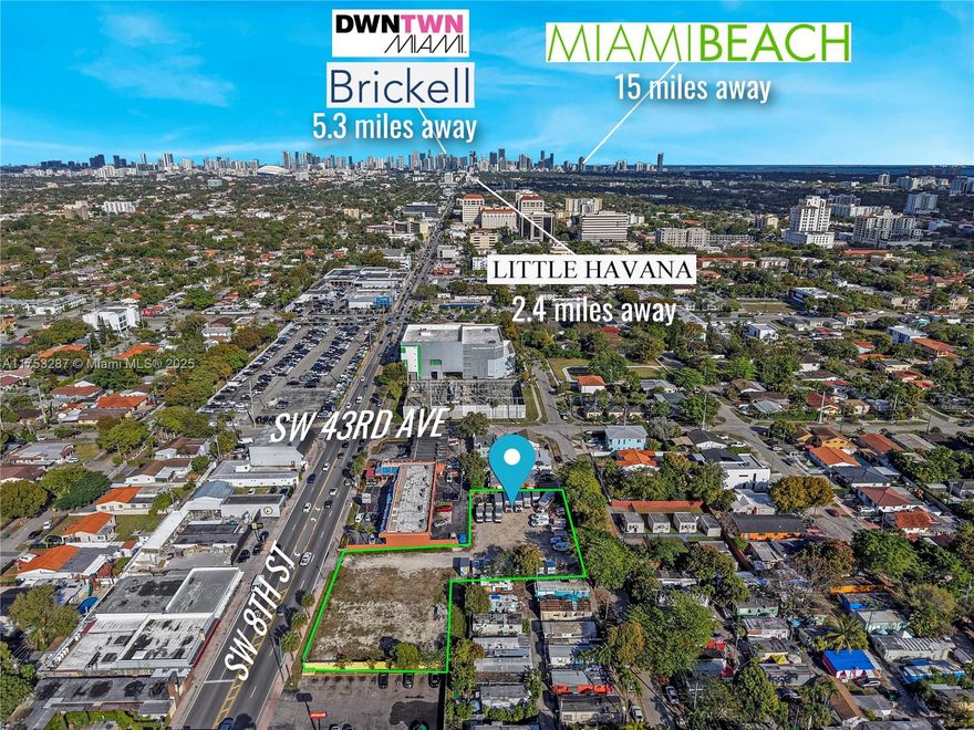 "An exceptional and rare opportunity to acquire prime commercial land located on the highly sought-after SW 8th St, just minutes from the vibrant Coral Gables and Miami International Airport. This one-of-a-kind lot boasts outstanding visibility with over 250,000 vehicles passing by daily, ensuring maximum exposure for any future development. The zoning is incredibly flexible, allowing for a wide range of commercial projects—from retail and office spaces to mixed-use developments, making it ideal for savvy investors seeking high-return potential. With no other property of this caliber available in the area, this is an unparalleled investment opportunity in one of Miami’s most dynamic and rapidly-growing corridors. Secure your future in this high-traffic, prime location today!"