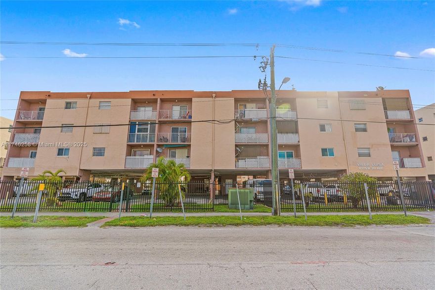 Welcome to Villa Luisa, a gated-fenced condominium community in the heart of Hialeah. This spacious 2-bedroom, 2-bathroom unit offers a comfortable living space with tile flooring throughout, washer & dryer in-unit, newer kitchen appliances, and a private balcony. Low HOA fees incl. water, sewer, trash removal, building exterior, landscaping, pool service, enclosed parking garage with 2 spaces + guest. Conveniently located near the Palmetto Expressway, commuting is effortless—Experience Hialeah’s vibrant lifestyle with diverse dining, shopping, and entertainment just minutes away. Villa Luisa is a well-maintained community in a city celebrated for its rich culture and dynamic atmosphere. Don’t miss this opportunity to own in one of South Florida’s most sought-after neighborhoods!