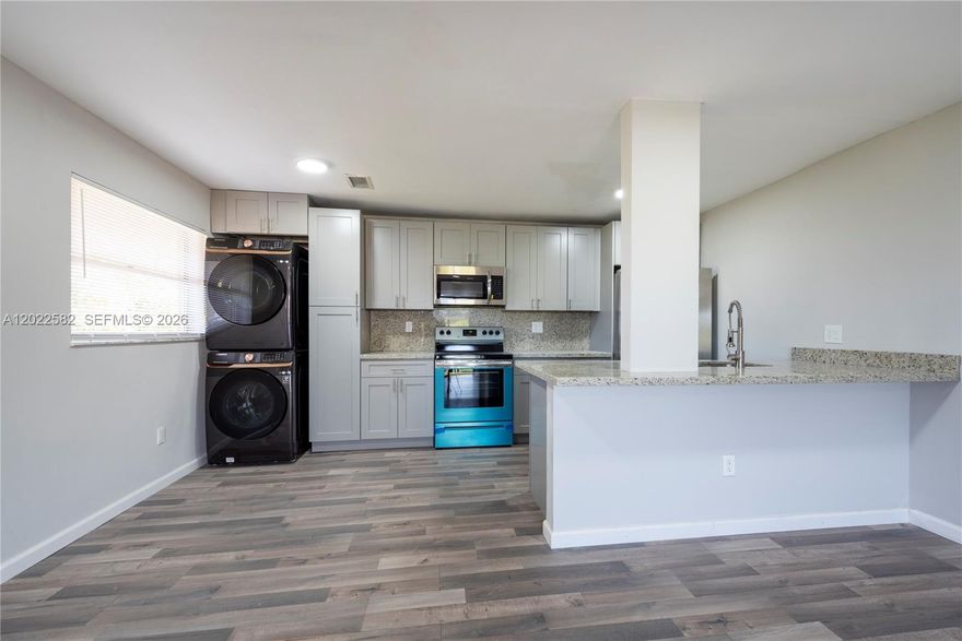 Experience this spacious 1,015 sqft 2-bedroom, 2-bathroom corner-unit condo nestled in the heart of Hollywood, FL, boasting incredible views of the iconic Hard Rock Hotel Guitar Building from two private balconies. This newly renovated residence features a spacious open-concept layout with a modern kitchen equipped with stainless steel appliances and granite countertops, ideal for entertaining guests and also comes equipped with a new, state-of-the-art, Samsung washer and dryer. Building amenities including two pools and gym while being within walking distance of nearby shopping, dining, and entertainment options, and just a short drive to Hollywood Beach. Currently rented $2,550 per month.