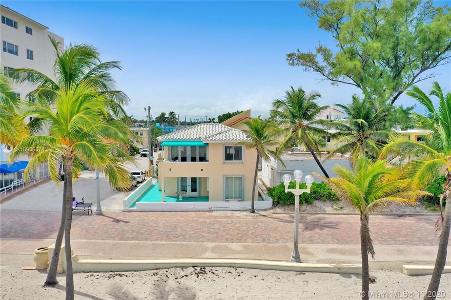 AIRBNB OPPORTUNITY INVESTMENT - DIRECT OCEAN FRONT. This stunning 2-Story Triplex is located directly on the famous Hollywood Beach Broadwalk with direct ocean view from both of the 2 bedroom units. Grab your beach chair and towel and you are on the sand in seconds! Enjoy morning coffee from your private patio on both the lower or upper floor. Stroll down the broadwalk to catch some live music or a bite to eat at several outdoor restaurants. Minutes from Ft Lauderdale/Hollywood Airport. Property has potential for expansion and can be developed to 4 Stories. Rents super easy and has high growth potential to be a CASH COW AIRBNB. Location location location is what this property is all about. High South Florida Vacation Destination! Bring all offers. Possible Owner Financing.