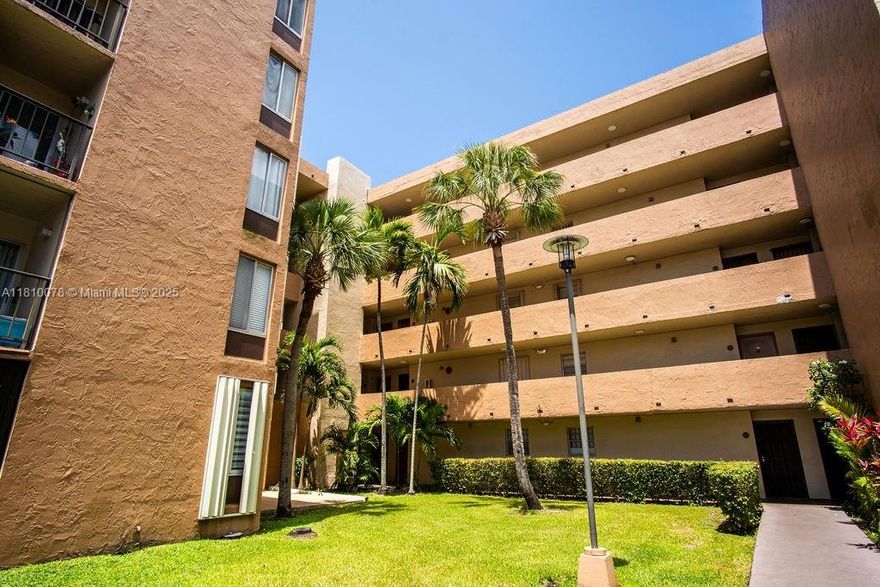 Hard-to-find 3-bedroom model at Parkside – Super spacious with big bedrooms, each with its own walk-in closet. The master bedroom is huge and has an extra-large walk-in closet (11' x 7'2" – seriously!).  Tile floors throughout, in-unit washer and dryer, and accordion shutters for added peace of mind. Comes with one assigned parking spot, a decal for a second car, and plenty of guest parking too. The community features a pool, clubhouse, and tennis court. Plus, the 40-year certification is already done!