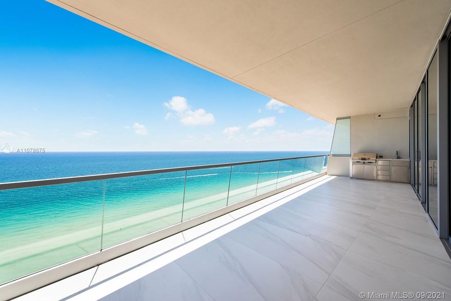 Turnberry Ocean Club residence for sale! An extraordinary opportunity to live in the most prestigious oceanfront building in Sunny Isles Beach! Live high above the ocean and just below the most innovative resident's Skyclub ever built offering an unparalleled lifestyle. Offering 2 private dining restaurants, 2 cantilevered pools on the 30th floor, a full floor dedicated to the Spa and Wellness center, Wine Bar and Lounge, Pet Park, Valet, multi lingual concierge. A secured private elevator foyer in each residence offers absolute privacy. This residence is appointed with beautiful marble like white porcelain floors, fully equipped kitchen with Gaggenau appliances and glass front cabinets. A summer kitchen on your east facing balcony is perfect for outdoor dining whilst overlooking the ocean