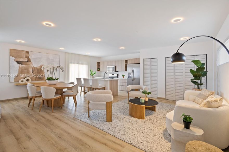 Modern style, inspired by the Bahamas and the Florida Keys. Five townhomes with an open-concept design and unique style, built by a prestigious luxury developer: Alphaville Developers offers an innovative concept in South Florida. These townhomes feature 4 bedrooms and 3 bathrooms, ideal for first-time homebuyers, as a vacation home near the Florida Keys, or as an investment opportunity in a rapidly growing area. They include a two-car garage, impact-resistant windows, stainless steel appliances, and 100% energy efficiency thanks to a unique concrete construction that provides superior insulation. The common areas and beautiful landscaping make this the perfect place to live; you'll love it!