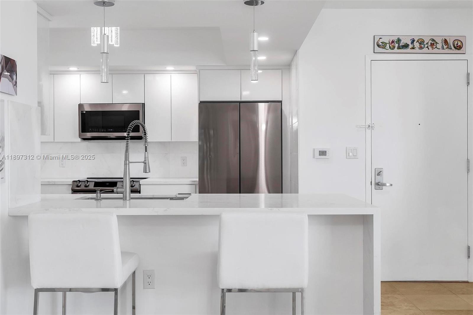Look no Further. This stunning move in ready, fully renovated from floor to ceiling 2 bed 2 bath plus den unit features New modern kitchen with waterfall quartz island and Carrera marble backsplash. All appliances are new from the Samsung Smart Things Appliance collection. Master bath offers Kohler sink faucet and separate rain shower with wand shower fixtures for its deep jacuzzi tub. Brand new doors throughout along with chrome handles and hinges. Too many detailed upgrades to name (please see attached upgrade list). Building offers: 2 heated pools, jaccuzzi, 2 gyms, clubroom, saunas, 24 hour concierge, 24 hour valet and 24 hour security patrol. FOB secured building. Walk to Dadeland Metro Station South, Publix, Trader Joes, Dadeland Mall and all up and coming Restaurants.