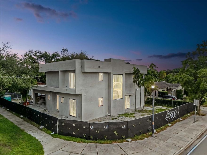 4BD / 4.5BA + 2-Car Garage + 15x30 Pool — Brand-new modern home delivering December 2025.
Fully concrete construction from foundation to flat concrete roof, engineered to exceed Miami-Dade standards for superior durability. This 4,876 SF total building area residence features an expansive covered terrace for seamless indoor-outdoor living.

Still time to select your finishes — choose your flooring, kitchen design, and bathroom details to match your style. The layout offers a private owner’s suite upstairs plus a full bedroom suite on the main level for added convenience.

Showcasing sleek contemporary architecture on a prime Miami Shores street near top schools, parks, and dining.  Commercial-grade construction built to endure.

Main entrance located on NE 99th Street.