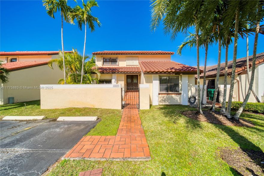 A one of a kind HOME that provides 4 full bedrooms, 3 full baths in a great area of Miami. Freshly painted interior & exterior with the convenience of having 1 full bedroom & bath ground level. Home has a over 2,000 sq ft of interior living. It offers a brand new kitchen with quarts countertops, nice counter space, wood cabinets & stainless steal appliances. Kitchen offers breakfast seating, large ample family room with a separate formal living & dining area. Great size bedrooms. Laundry room has a newer washer/dryer. Owner cleaned out air dusts & AC. Come & enjoy south fl living with great lake views. Extra shed for storage. Hurricane shutters for peace of mind, Pets welcome. Community maintains walking paths, pool, gated entrance & guest parking. Schedule your appt & Welcome Home!