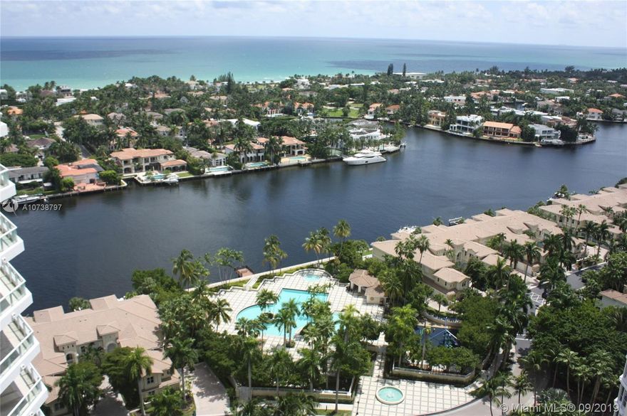 Unique professionally decorated 3/3.5 fully furnished. Splendid views of the ocean, intracoastal. Expansive terraces. Limestone floors throughout. Modern furniture, spacious LR & DR. Breakfast area,   kitchen w/ top of the line appliances Sub-Zero, cooktop, hood, two brand new wall-mounted ovens, microwave, dishwasher. Small appliances bread maker, coffee machines, mixer, blender and a whole lot more. Master bedroom w/ king bed. Gigantic walk-in closet, all built out. 2nd bedroom suite has two twin beds. 3rd bedroom suite has a sofa bed. Two a/c zones. 2-Parking spaces. Great amenities including pools, tennis courts, library, a 25,000 Sq Ft SPA wi/ exercise room, sauna, beauty salon, party room. EZ access to major highways. close to the beach,  Aventura Mall, grocery, restaurants, etc.