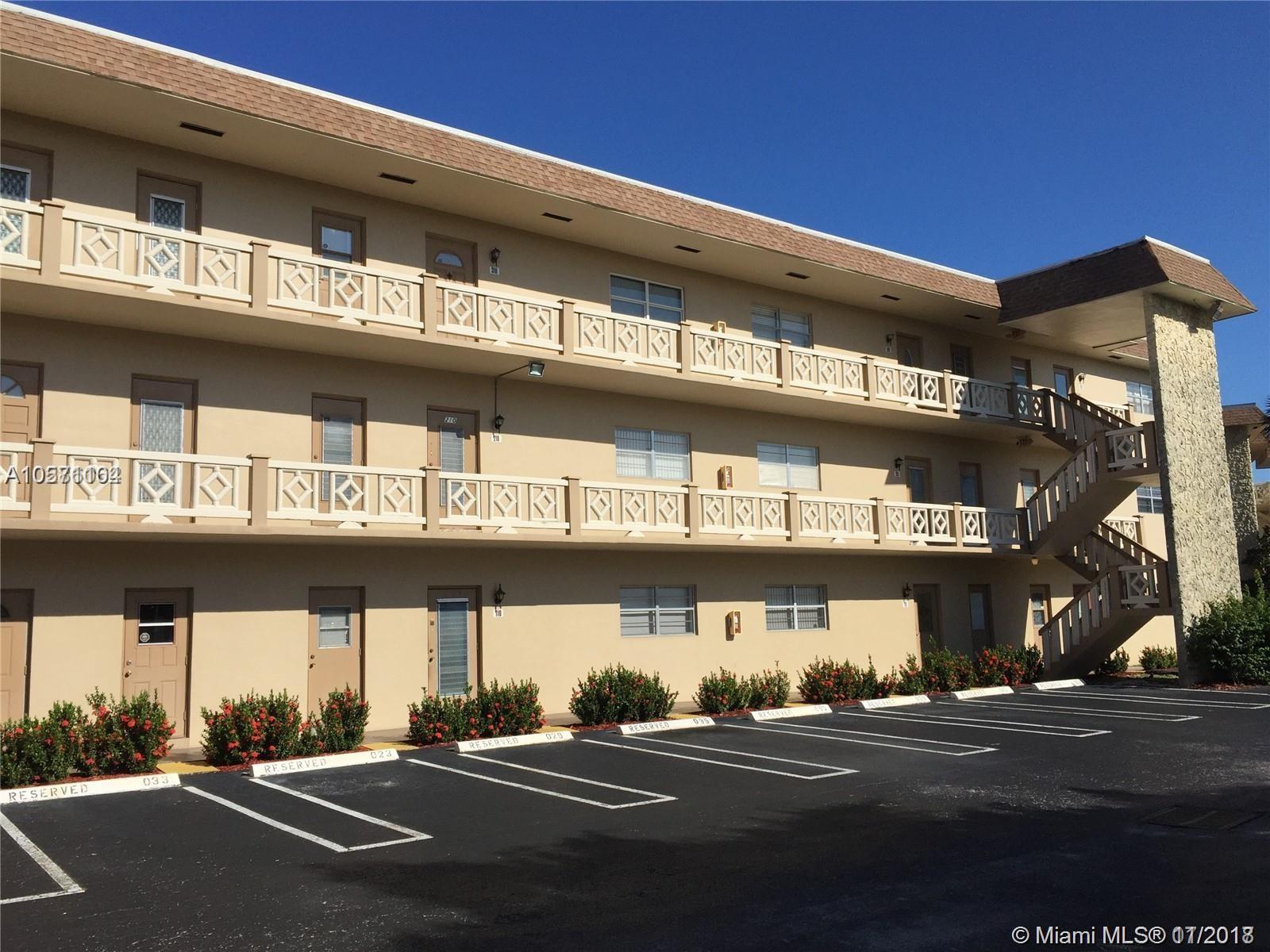 FIRST FLOOR FOR YOU CONVENIENT, TILED THROUGHOUT, CONDO VIEW OF GARDENS AND POOL FROM SCREENED IN PATIO, LANDSCAPING WELL MAINTAINED, CLOSE TO FORT LAUDERDALE BEACHES AND TO CONSIDERABLE SHOPPING CENTER. THE UNIT IS VACANT, FOR SHOWING PLEASE REQUEST A SHOWING. THIS IS A 55+ COMMUNITY.