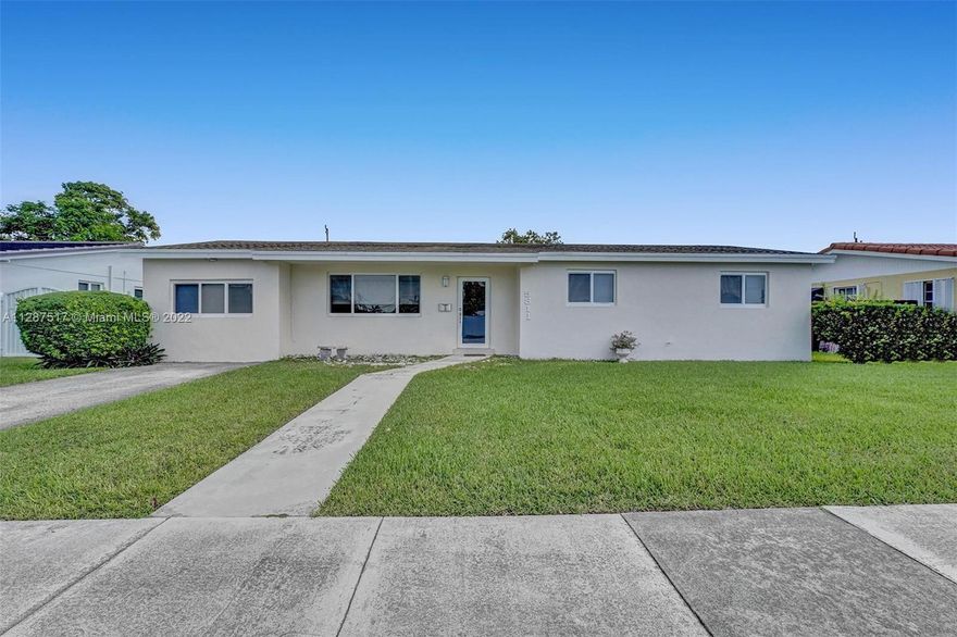 Beautiful 3 bedroom 2 bath with a den/playroom or could be 4th bedroom. Tiled throughout with 2 linen closets in the hallway. Updated kitchen with stainless steel appliances. Granite counter tops and pantry. Spacious laundry/storage room. Large backyard with patio. Plenty of room to relax and play. Impact windows throughout. Driveway and street parking. Close to shops and restaurants. Minutes from the Palmetto and Turnpike.