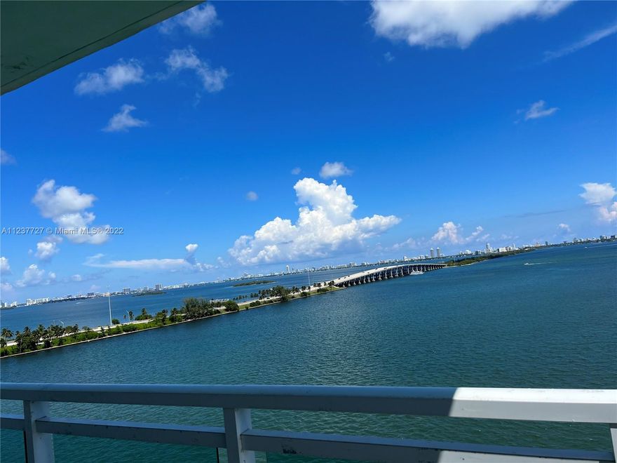 Stunning Direct Unobstructed Bay Views & Balcony! Spacious bright SE corner 2Bed/2Bath Apt. Well equipped updated Granite kitchen.  Lots of storage space.  Super amenities including modern fitness center, heated pool on the bay, cabana, tennis, BBQ area, private dog park, valet parking and on-site management, guard gate & concierge ... Located in the heart of Edgewater,  EZ access to expressway, Midtown, Downtown, Beaches, convenient shopping & dining & so much more ... Balcony work will start from March 2023. See YouTube preview.