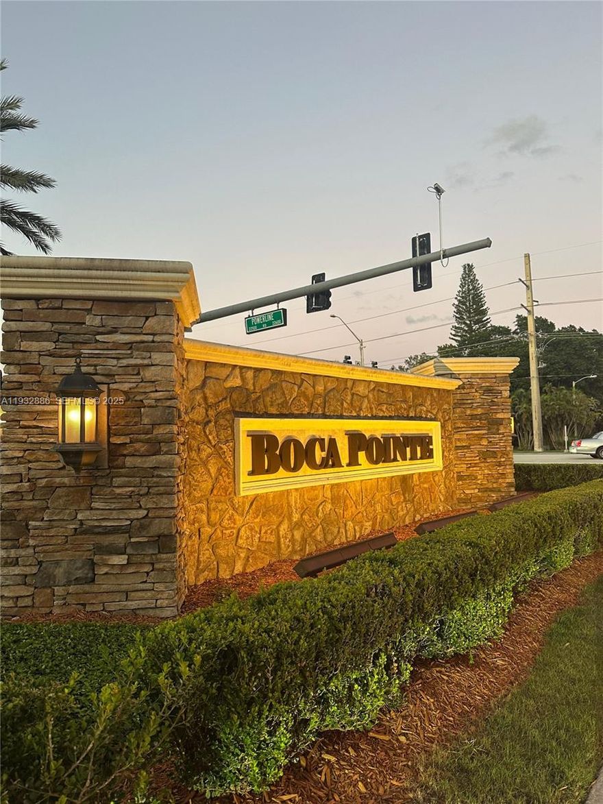 On the wonderful Boca Pointe community, come enjoy the beautiful view from your balcony!! Spacious and beautiful 3 Bedroom / 3 bath.  Located in a friendly community, this inviting residence offers the perfect blend of comfort and style. Great area close to everything: I95, Turnpike, shopping, and dining. The prestigious Boca Pointe community is a non-mandatory country club membership.